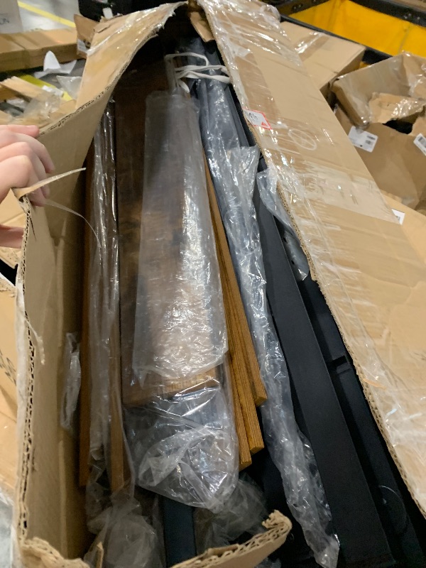 Photo 1 of *** Missing screws **** Sweetcrispy Queen Size Bed Frame with Headboard, 800LBS Mattress Foundation with All Sturdy Metal Support, Under Bed Storage, No Box Spring Needed, Easy Assembly, Rust Brown