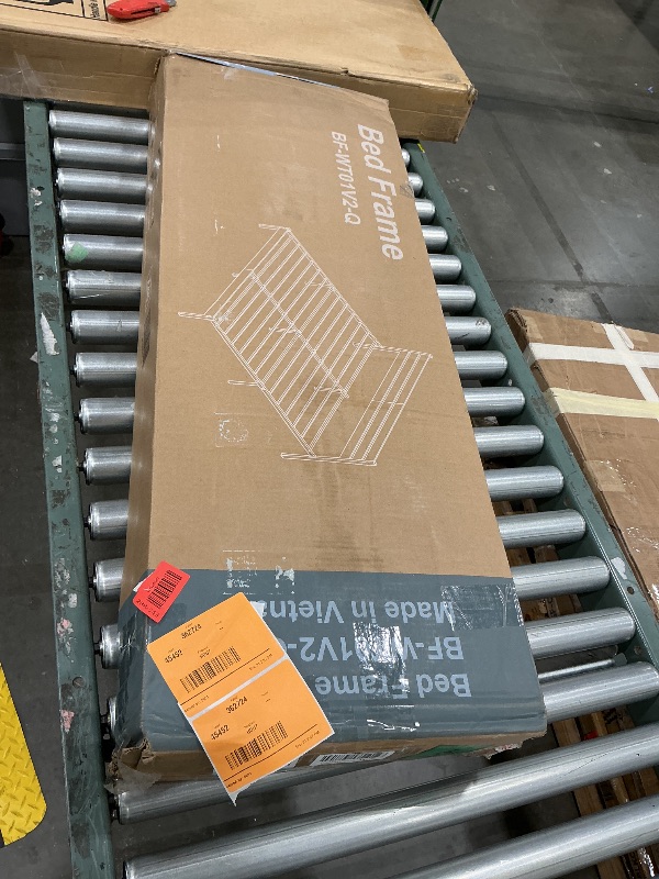 Photo 1 of *** Missing screws **** Sweetcrispy Queen Size Bed Frame with Headboard, 800LBS Mattress Foundation with All Sturdy Metal Support, Under Bed Storage, No Box Spring Needed, Easy Assembly, Rust Brown