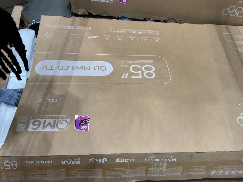 Photo 1 of ***FINAL SALE NO RETURN ***FOR PARTS *** TCL 85 Inch Class QM6K Series | Mini LED QLED 4K HDR | 85QM6K, 2025 Model | 120HZ-144HZ High Brightness Smart Google TV Dolby Atmos Onkyo Audio | Voice Remote Alexa Gaming Streaming Television
