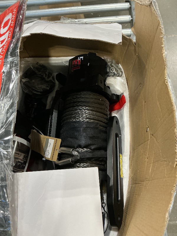 Photo 1 of [MISSING PARTS] OPENROAD 13500 lb Recovery Winch with Synthetic Rope and 2 Wireless Remotes - IP68 Waterproof 12V Electric Winch for Jeep, SUV, Truck & Trailer - Panther Series 3S