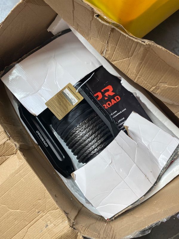 Photo 1 of [MISSING PARTS] OPENROAD 13500 lb Recovery Winch with Synthetic Rope and 2 Wireless Remotes - IP68 Waterproof 12V Electric Winch for Jeep, SUV, Truck & Trailer - Panther Series 3S