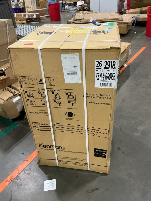 Photo 1 of ****** USED AS IS ALL SALES FINAL NO RETURNS******Kenmore 4.1 cu. ft. Top Load Washer with Triple Action Agitator for Tough Dirt & Stains - Reduce Laundry Time with Accela and Express Wash - LED - White BRAND NEW ITEM NEVER OPENED SECURITY STRAPS STILL ON