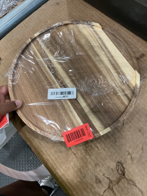 Photo 1 of 11.5 Inches Candle Holder Tray Home Decor, Round Wood Tray for Coffee Table, Small Wooden Serving Decorative Trays for Home