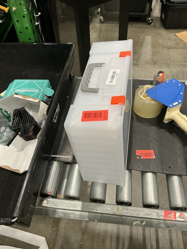 Photo 1 of ***MAJOR CRACKS*** Photo Storage Box 4x6, 18 Inner Extra Large Organizer Acid-Free Photo Keeper Storage Case, Plastic Craft Storage Box for Stickers Stamps Seeds (Clear, 18 Boxes)