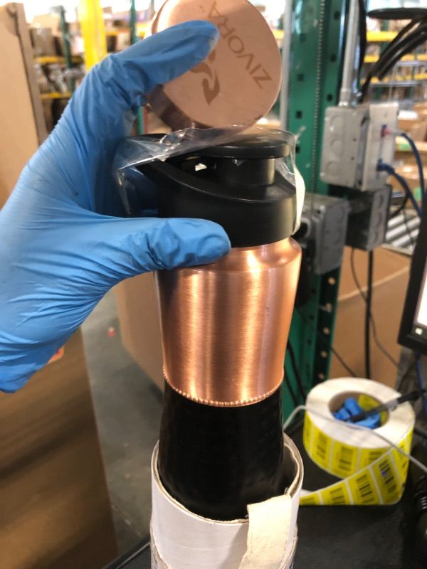 Photo 1 of **UNTESTED**
ZIVORA Copper Water Bottle - 34oz Pure Water Bottle for Drinking with Dual Cap, Copper Straw, Canvas Bag & Cleaning Brush - Handcrafted, Lab-Tested, Specially Design for Outdoor Activities