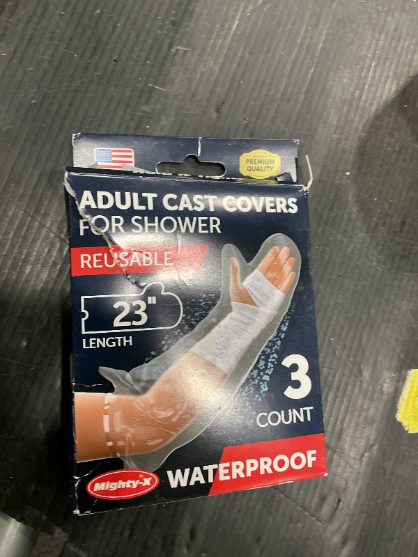 Photo 1 of 100% Waterproof Cast Covers for Shower Arm - Tight Seal - 3pk Adult Reusable Cast Protectors - Half Arm Bag Sleeves