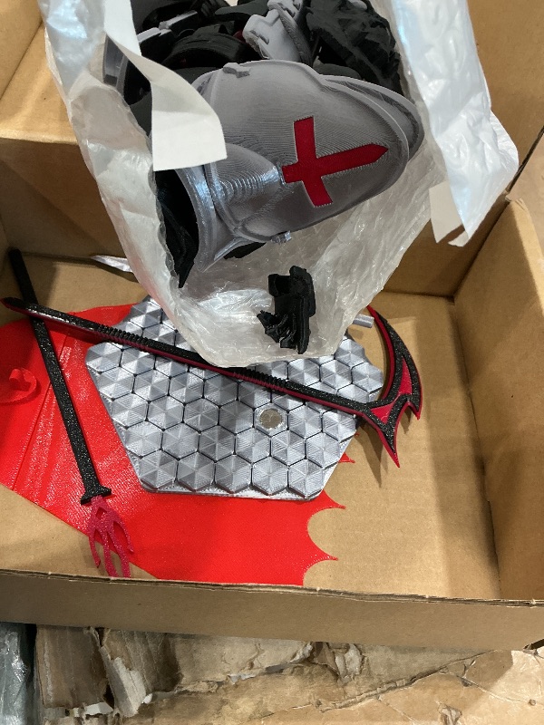 Photo 1 of (Assembly Completed) Dummy 13 Titans Action Figure, 9 inches, Strong Magnetic Accessories, 8 in 1, 3D Printed Robot Multi-Jointed Movable, 9 inches Black Knight (Bright Silver)