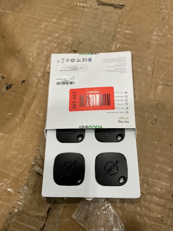 Photo 1 of [Apple MFi Certified] VOCOlinc Air Tracker Tags 4 Pack Black, Smart Key Finder Work with Apple Find My APP (iOS Only,Not for Android), Item Locator for Luggage Suitcases/Bag/Wallet,Replaceable Battery