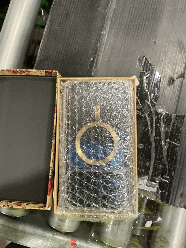 Photo 1 of [Full Camera Protection& Mechanical Lock]Magnetic Privacy Case for iPhone 14 Pro Max[Compatible with MagSafe][CD Metal Ring]Full Body Shockproof Metal Bumper, 9H Anti Peeping Glass Cover-Gold