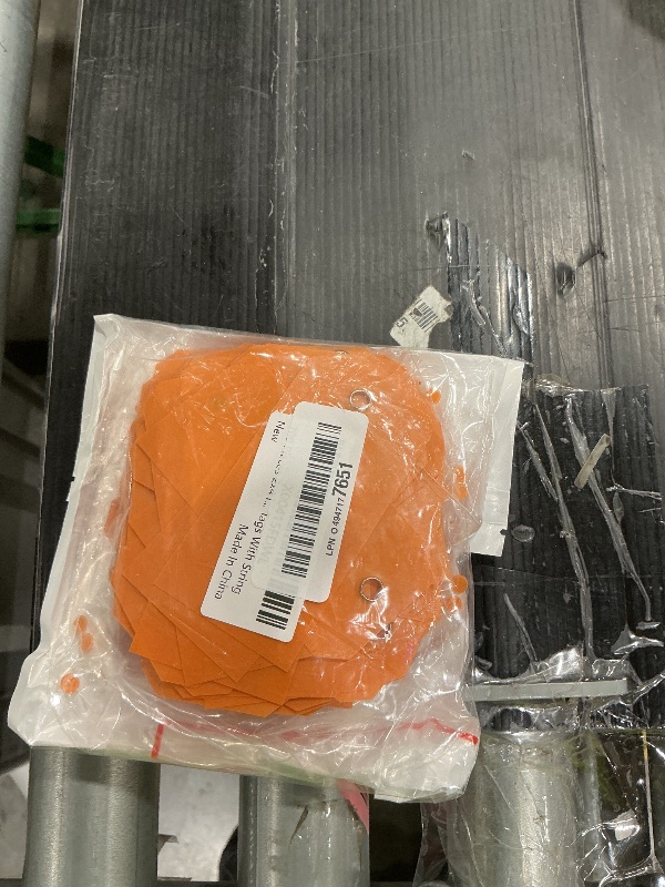 Photo 1 of 100 Pieces 2x4 Inch Orange Plastic Shipping Tags With Wires - Heavy Duty Waterproof Labels for Gift, Luggage, Garage Inventory - Reinforced Hang Tags With String