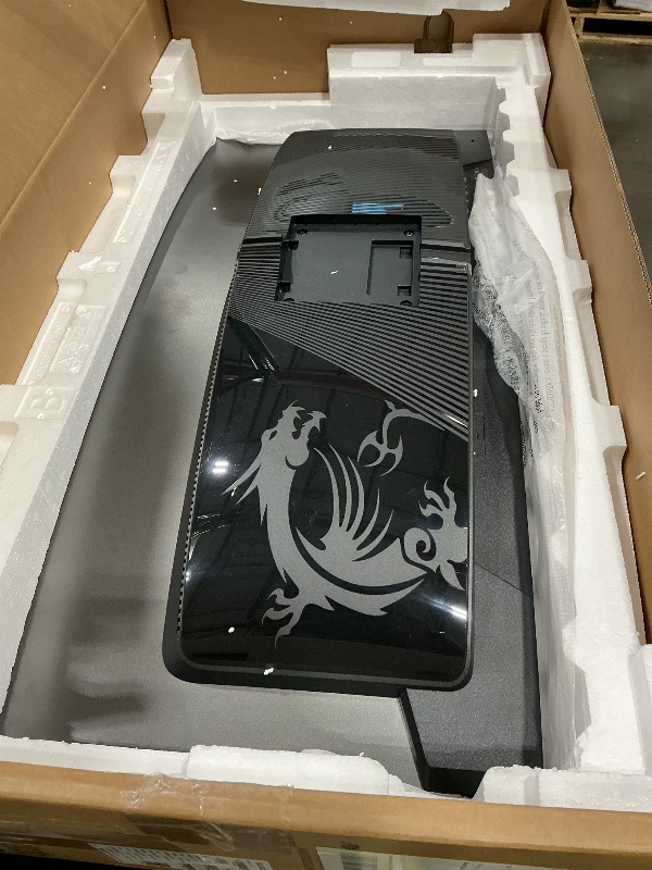 Photo 1 of ****AS IS ALL SALES FINAL NO RETURNS ***** MAG 341CQP QD-OLED, 34 Curved OLED Gaming Monitor, 3440 x 1440 (UWQHD), 0.03ms Response time, 175Hz, True Black HDR 400, HDMI, DP Port, USB Type C, Tilt, Height, Black