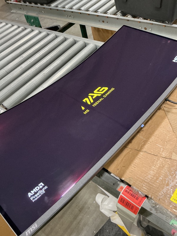 Photo 1 of ****AS IS ALL SALES FINAL NO RETURNS ***** MAG 341CQP QD-OLED, 34 Curved OLED Gaming Monitor, 3440 x 1440 (UWQHD), 0.03ms Response time, 175Hz, True Black HDR 400, HDMI, DP Port, USB Type C, Tilt, Height, Black
