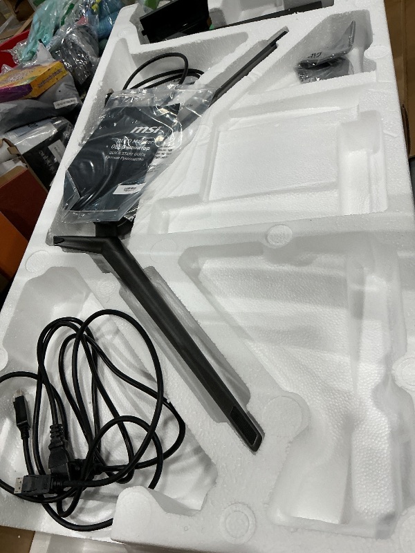 Photo 1 of ****AS IS ALL SALES FINAL NO RETURNS ***** MAG 341CQP QD-OLED, 34 Curved OLED Gaming Monitor, 3440 x 1440 (UWQHD), 0.03ms Response time, 175Hz, True Black HDR 400, HDMI, DP Port, USB Type C, Tilt, Height, Black