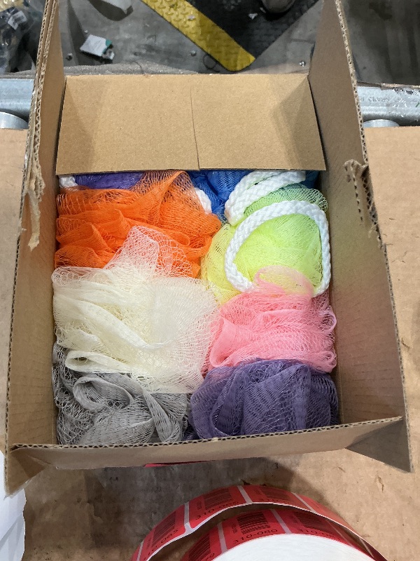 Photo 1 of 10 Pack of Bath Loofah Shower,Small Size Sponge Pouf Body Scrubber Exfoliator Scrubber Ball,Mesh Bath and Shower Sponge for Kids Women Men Body Wash Bathroom