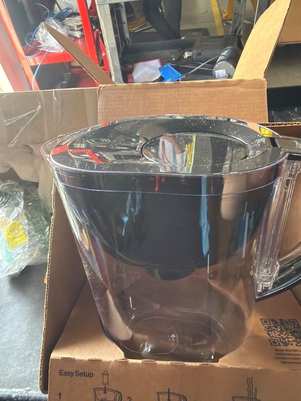Photo 1 of Brita Large Water Filter Pitcher for Tap and Drinking Water with SmartLight Change Indicator, Includes 1 Standard Filter, BPA-Free, Lasts 2 Months, 10-Cup Capacity, Stretch Limo Black