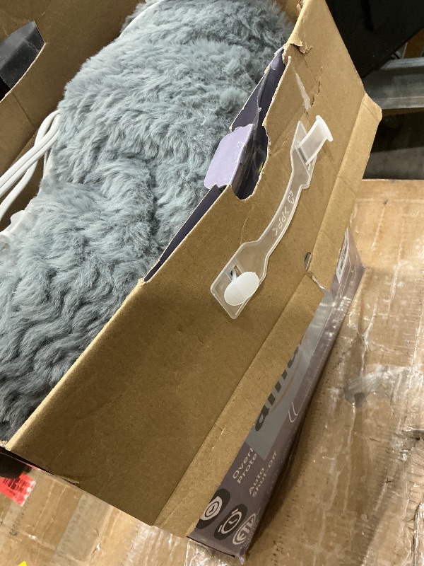 Photo 1 of **MAJOR DAMAGE**
Heated Blanket Electric Blanket,Cozy Faux Rabbit Fur & Soft Flannel Warm Heater Throw Blanket with 5 Fast Heating Levels &10Hours Auto-Off Over-Heat Protection?50" x 60" (Grey)