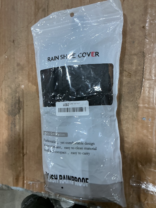 Photo 1 of *MINOR DAMAGE - USED*
Rain Shoe Covers Waterproof Rain Boot Shoe Cover PVC Rubber Sole Reusable Anti-Slip Rain Snow Boots Overshoes Gear Shoes Durable Mud-Proof Shoe Protector for Cycling Outdoor Travel (Black, L)