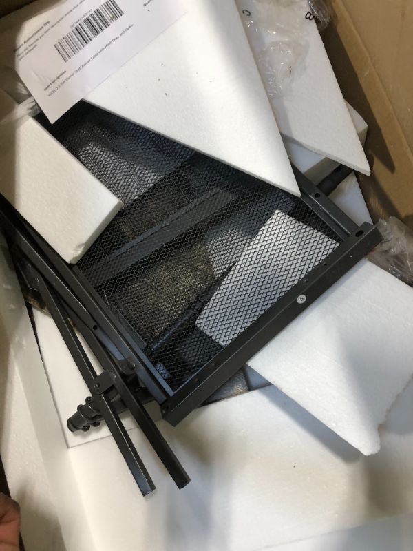 Photo 1 of ***MISSING HARDWARE*** VECELO 3 Tier Corner Shelf,Corner Table with Mesh Door and Open-Shelf,Corner Cabinet Stand,Metal Frame Organizer Display Storage Shelves for Bedroom,Living Room,Kitchen,Bathroom