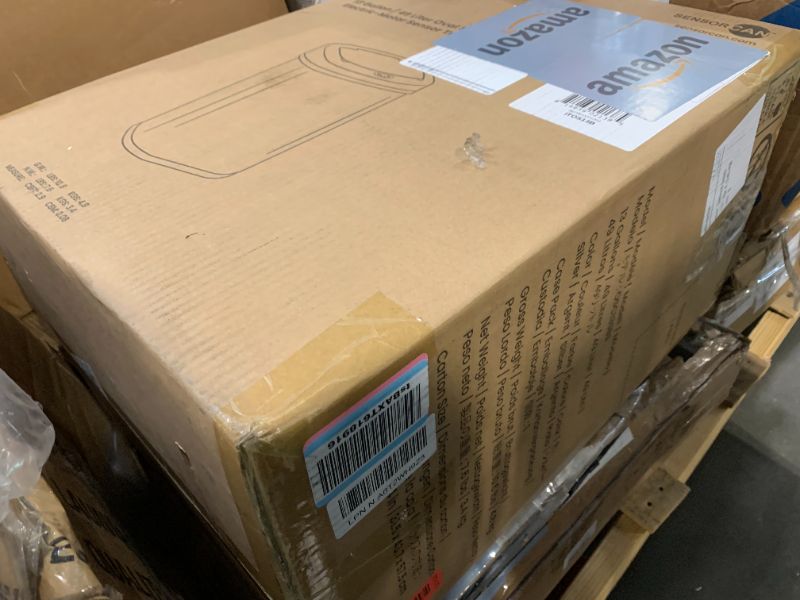 Photo 1 of ***MISSING POWER CORD*** iTouchless 13 Gallon Oval Sensor Trash Can with Odor Filter, 50 Liter Automatic Kitchen Garbage Bin, Fingerprint-Proof Stainless Steel, Smart Hands-Free Motion Lid, Quiet Soft-Close, Brushed Silver