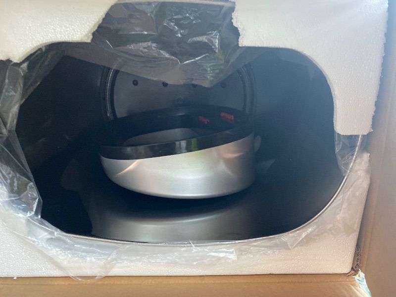 Photo 1 of ***MISSING POWER CORD*** iTouchless 13 Gallon Oval Sensor Trash Can with Odor Filter, 50 Liter Automatic Kitchen Garbage Bin, Fingerprint-Proof Stainless Steel, Smart Hands-Free Motion Lid, Quiet Soft-Close, Brushed Silver