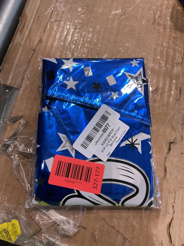 Photo 1 of 12 Pcs Congrats Grad Foil Balloons, Blue Star Graduation Mylar Balloons for Kindergarten High School College Graduation Party Decorations Supplies Grad Photo Props