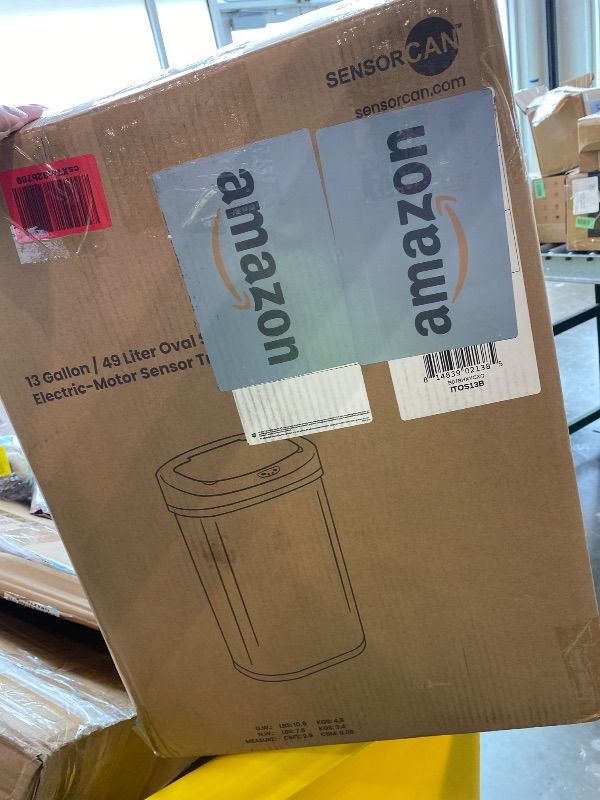Photo 1 of *MISSING PARTS - see clerk notes*
iTouchless 13 Gallon Oval Touchless Sensor Trash Can with Odor Filter, Fingerprint-Proof Stainless Steel, 50L Automatic Kitchen Garbage Bin, Smart Hands-Free Motion Lid, Quiet Soft-Close