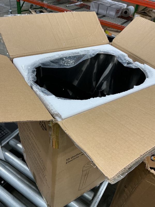 Photo 1 of *MISSING PARTS - see clerk notes*
iTouchless 13 Gallon Oval Touchless Sensor Trash Can with Odor Filter, Fingerprint-Proof Stainless Steel, 50L Automatic Kitchen Garbage Bin, Smart Hands-Free Motion Lid, Quiet Soft-Close