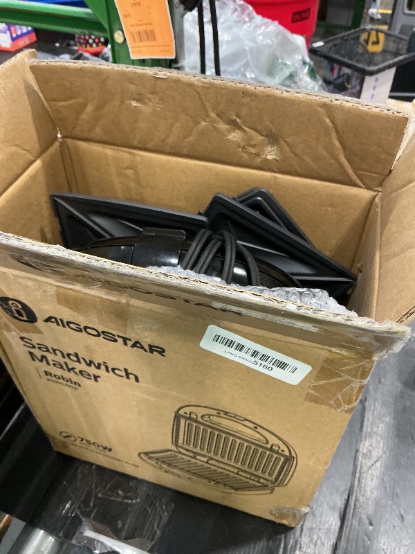 Photo 1 of *UNTESTED*
Aigostar Sandwich Maker Panini Press Grill, 3 in 1 Waffle Maker with Removable Non-stick Plates, Electric Grilled Cheese Maker, Portable Cool Touch Handle, Led Indicator Lights & Easy to Clean, 750W