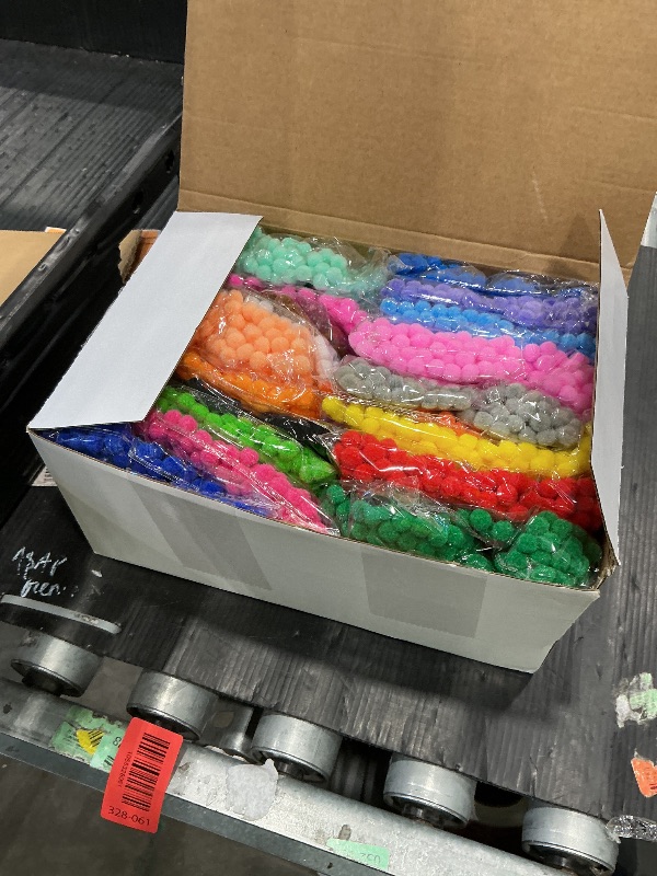 Photo 1 of 10000 Pcs Multicolor Pom Poms for Crafts 1 cm Fuzzy Craft Balls for Family Classroom DIY Creative Christmas Decorations