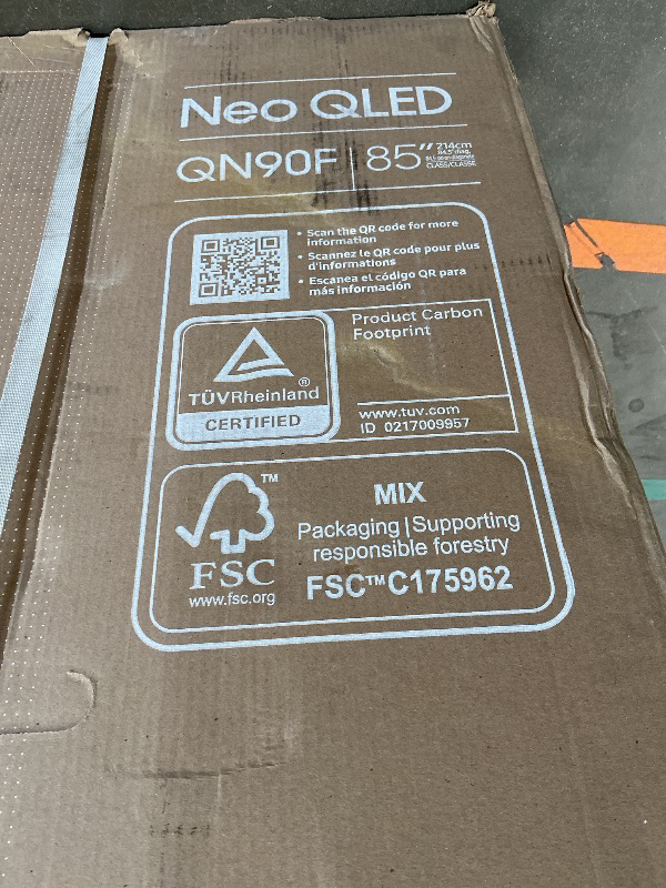 Photo 1 of (4/3/2026 ***FINAL SALE/NO RETURN, SOLD AS PARTS***) Samsung 85-Inch Class Neo QLED 4K QN90F Series, Vision AI, Mini LED Smart TV (2025 Model, 85QN90F) Neo Quantum HDR+, Object Tracking Sound+ w/Dolby Atmos, Glare Free, Gaming Hub, Alexa Built-in