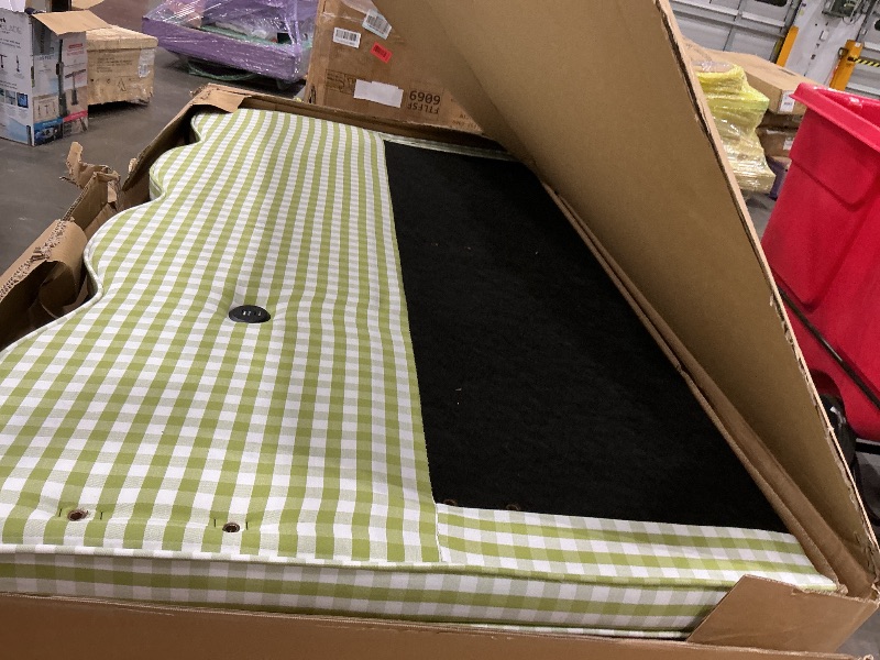 Photo 1 of *PARTIAL SET*
KEIKI Full Size Upholstery Gingham Daybed with 2 Storage Drawers and USB, Modern Style Adorable Wave Shaped Linen Sofa Bed, Easy Assembly, No Box Spring Required, for Living Room and Bedroom, Green