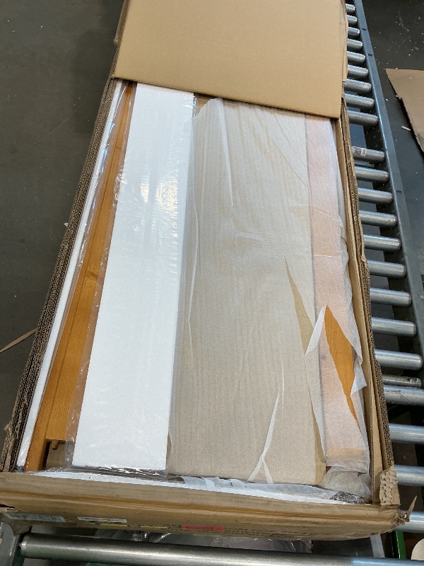 Photo 1 of **parts only** Zinus Alexia Wood Platform Bed Frame with headboard, Solid Wood Foundation with Wood Slat Support, No Box Spring Needed, Easy Assembly, Rustic Pine, King