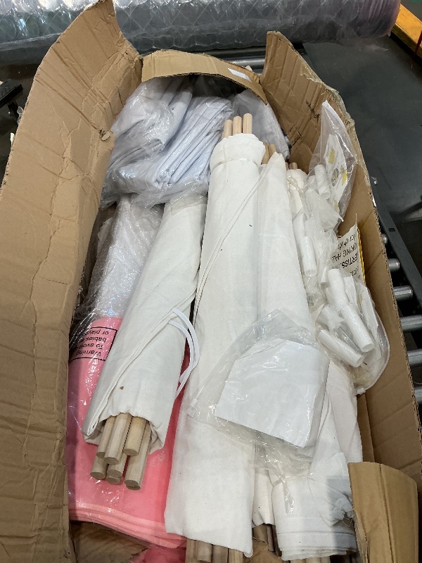 Photo 1 of *MISSING PARTS UNKNOWN*
Windyun 6 Pack Kids Teepee Tent for Slumber Party Sleepover Tents for Girls Party with Air Mattress, Star Lights, Blankets Trays Sheets, Natural Cotton Toddler Play Teepee for Indoor Outdoor(White)