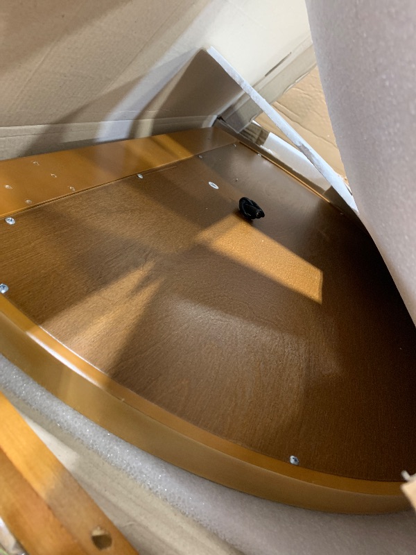 Photo 1 of ***Missing Hardware***Merax 39" Make Up Vanity Desk with Touch Screen Lighted Mirror and Storage Drawer, Rubber Wood Girls Makeup Dresser Table for Bedroom, Dressing Room