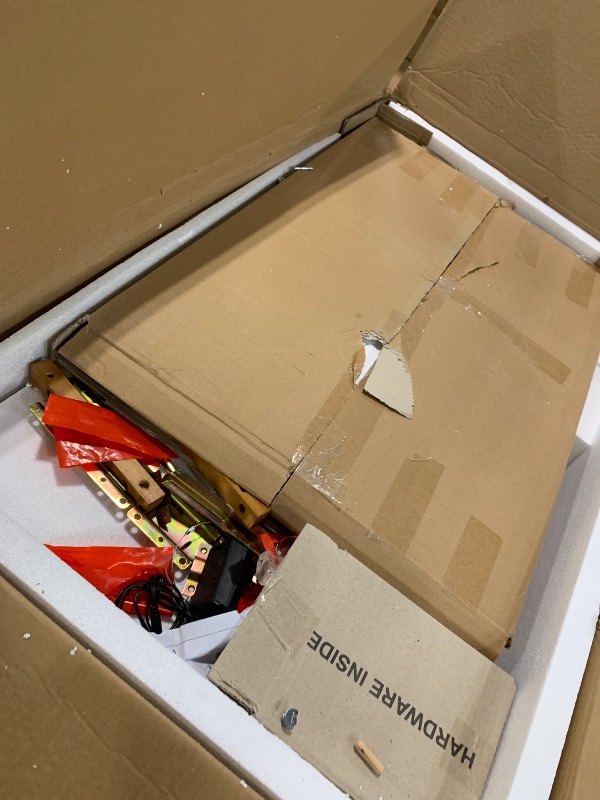 Photo 1 of ***Missing Hardware***Merax 39" Make Up Vanity Desk with Touch Screen Lighted Mirror and Storage Drawer, Rubber Wood Girls Makeup Dresser Table for Bedroom, Dressing Room