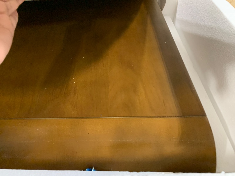 Photo 1 of ***Missing Hardware***Merax 39" Make Up Vanity Desk with Touch Screen Lighted Mirror and Storage Drawer, Rubber Wood Girls Makeup Dresser Table for Bedroom, Dressing Room