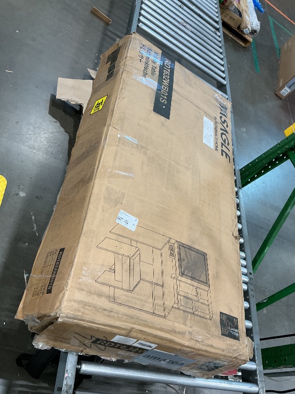 Photo 1 of **MAJOR DAMAGE**
VASAGLE KAILYN Collection - 43.3-Inch Wide Vanity Desk with Mirror and Lights, Power Outlets, Vanity Table Set with Stool, Jewelry Storage, Adjustable Shelves, for Bedroom, Cloud White URDT632W02