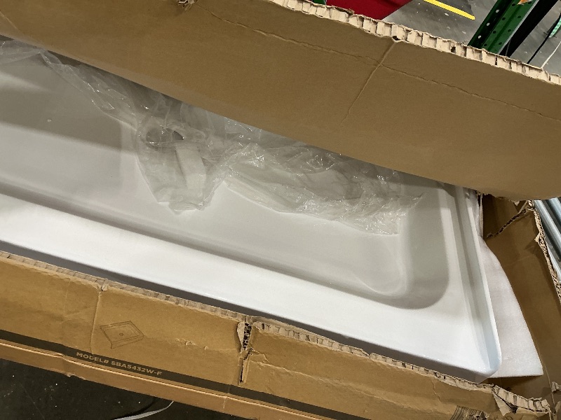 Photo 1 of *MAJOR DAMAGE*
Fine Fixtures Single Threshold Acrylic Shower Base - Non-Slip Textured Surface, Durable Shower Floor Pan 54" x 32" for Easy Installation, White Color for Modern Bathrooms
