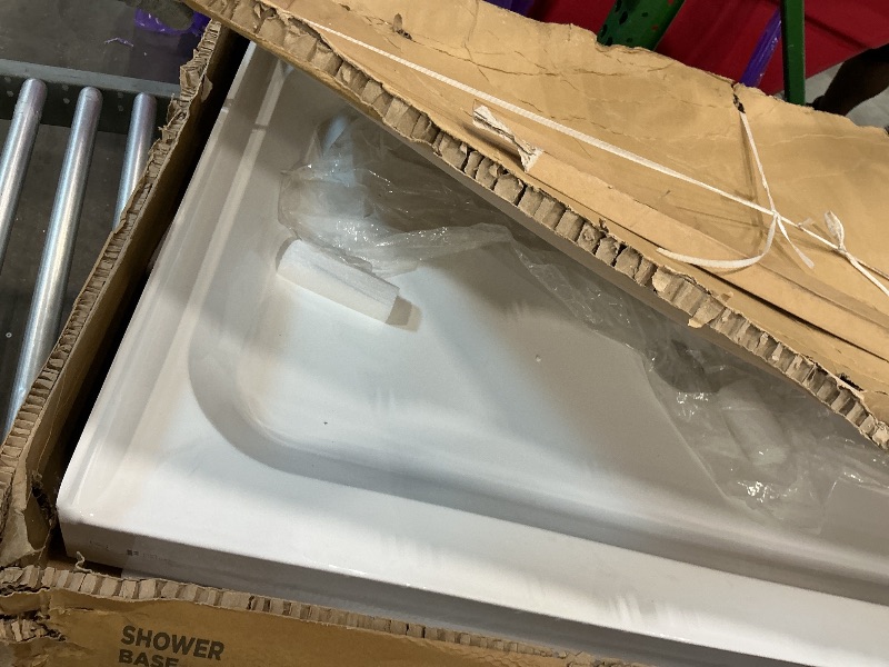 Photo 1 of *MAJOR DAMAGE*
Fine Fixtures Single Threshold Acrylic Shower Base - Non-Slip Textured Surface, Durable Shower Floor Pan 54" x 32" for Easy Installation, White Color for Modern Bathrooms