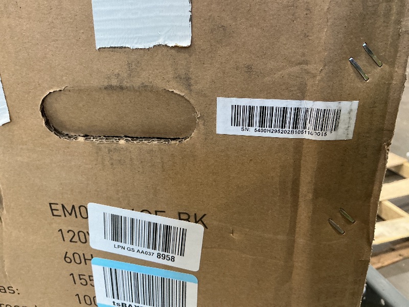 Photo 1 of *MAJOR DAMAGE*
BLACK+DECKER Over the Range Microwave Oven with Vent and One-Touch Auto Cooking, 1.7 cu. ft. OTR Over Stove Microwave, Black, 1000 Watts, EM044K6CF-BK