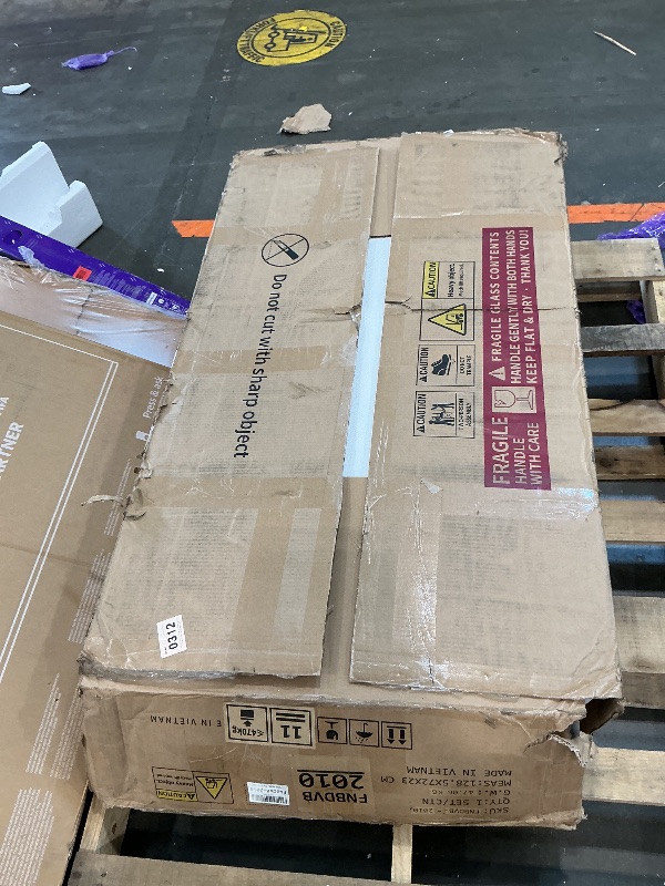 Photo 1 of **SOLD FOR PARTS** DWVO 10 Drawer Large Makeup Vanity Table with Glass Top, LED Mirror, Charging Station & Cushioned Storage Stool, 46-Inch Dressing Desk Set with 3 Lighting Modes Brightness Adjustable, Dark Black