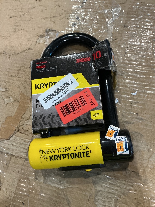 Photo 1 of ***MISSING KEYS***Kryptonite New York Fahgettaboutit Mini Bike U-Lock, Heavy Duty Anti-Theft Bicycle U Lock, 18mm Shackle with Keys, Ultimate Security Lock for Bicycles E-Bikes Scooters