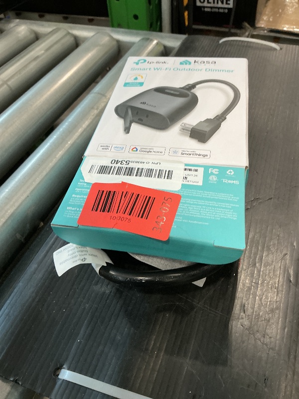 Photo 1 of *UNTESTED*
Kasa Outdoor Smart Dimmer Plug, IP64 Plug- in Dimmer for Outdoor String Lights, Compatible with Alexa, Google Assistant & SmartThings, Long Wi-Fi Range 2.4Ghz, No Hub Required, ETL Certified(KP405)