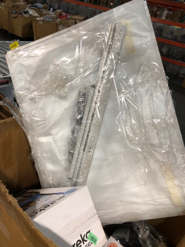 Photo 1 of (DENTED) (ASSEMBLY REQUIRED) VIZ-PRO Double-Sided Mobile Whiteboard, 48 x 36 Inches, Magnetic Rolling Dry Erase White Board on Wheels with Aluminium Frame and Stand
