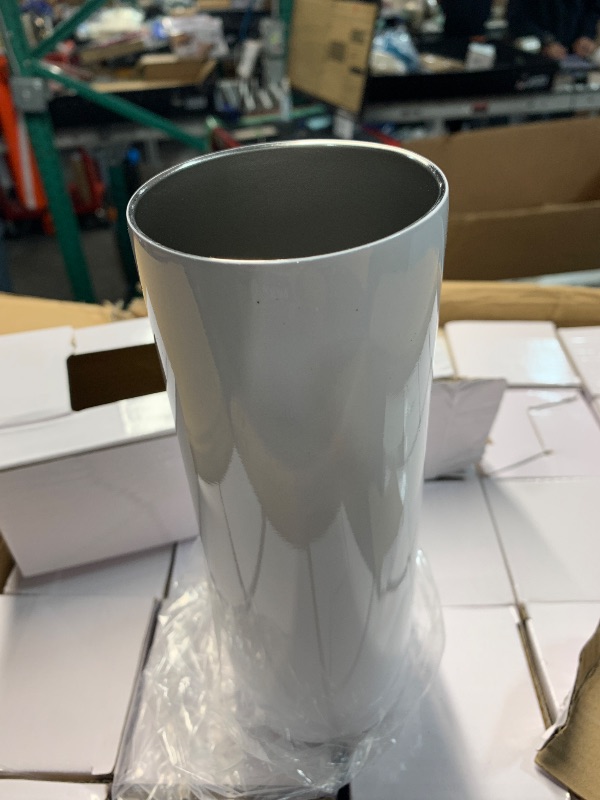 Photo 1 of (missing lids and some cups)(see all images) 50 Pack Sublimation Tumblers 20 oz Skinny bulk,Stainless Steel Double Wall Insulated Straight Sublimation Tumbler Cups Blank