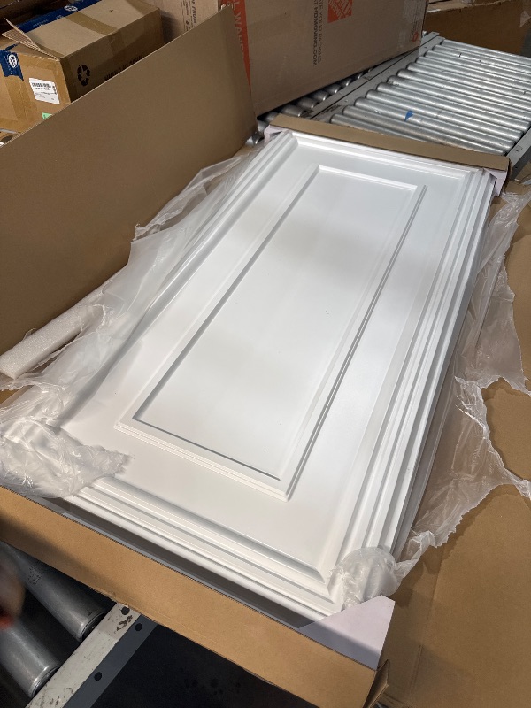 Photo 1 of (USED/FAIR) (SEE PHOTOS) Art3d Drop Ceiling Tiles, 24x48in. White (12-Pack), Polyvinyl Chloride (PVC), Glue Down