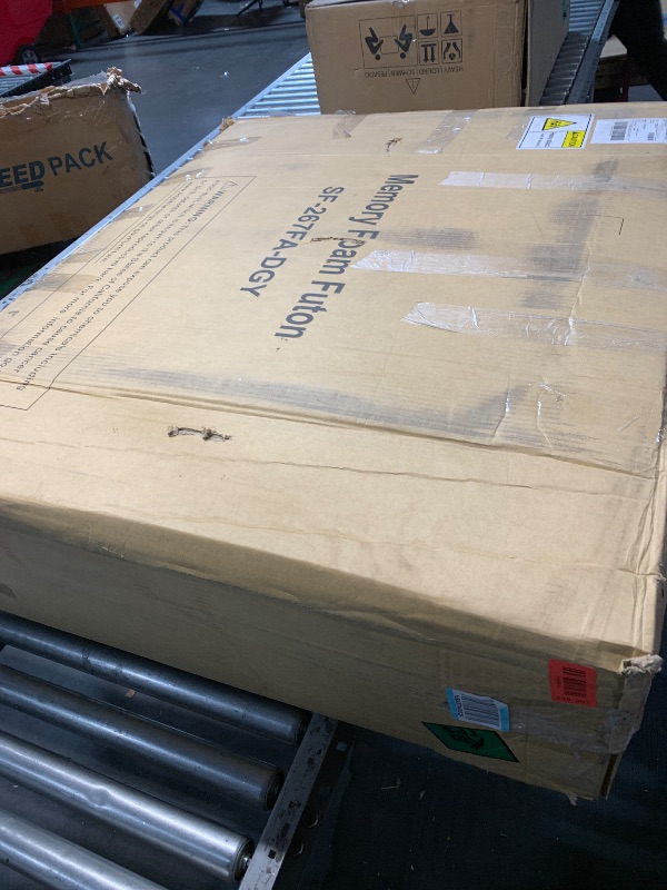 Photo 1 of ***(HEAVILY USED/ MINOR DAMAGE/ SEE NOTES FOR DETAILS)***MUUEGM Futon Sofa Bed,Memory Foam Modern Convertible Couch Bed,Folding Futon Sleeper Couch with Compact Living Space,Apartment,Dorm,Bonus Room,71" D x 33" W x 31.5" H,Grey