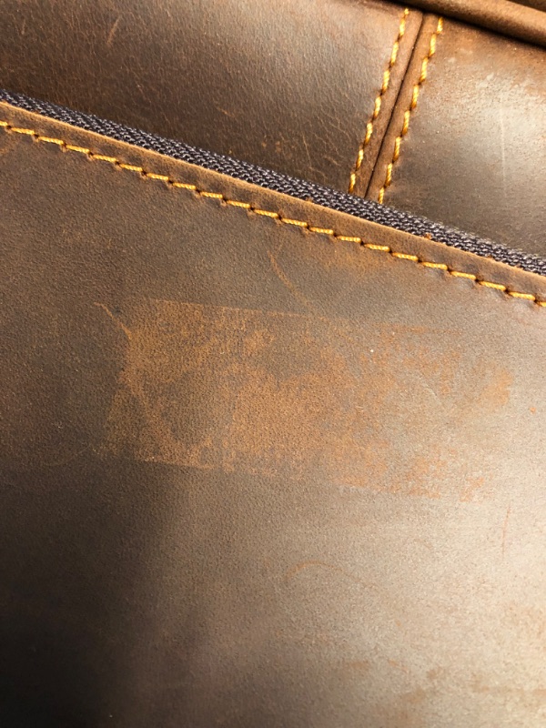 Photo 1 of (MINOR DAMAGE) (LEATHER/ZIPPER) Miracttld Leather Backpack for Men 15.6" Laptop Backpack 100% top-Grain Leather Madagascar Leather Backpack Brown Medium Size