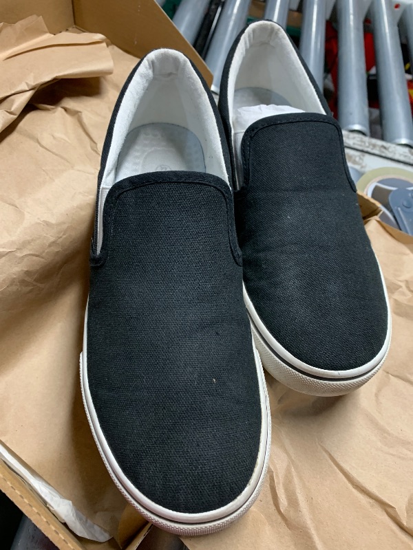 Photo 1 of (not vans) (see all images) Men's Asher Slip-On Shoe | Comfortable Sneakers for Walking, Fashion & Everyday Wear, Black/White, 9.5