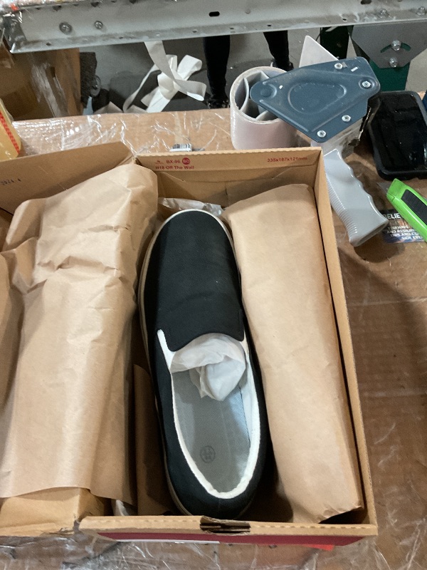 Photo 1 of (not vans) (see all images) Men's Asher Slip-On Shoe | Comfortable Sneakers for Walking, Fashion & Everyday Wear, Black/White, 9.5